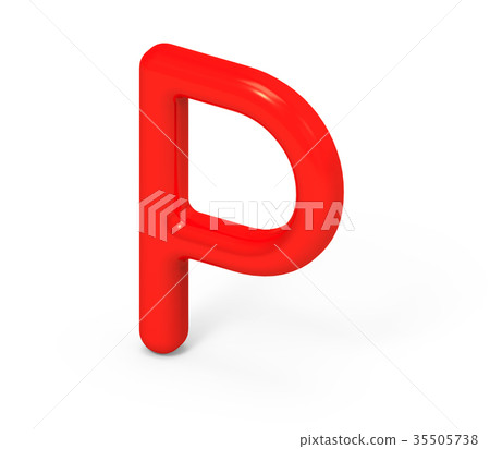 3D render red alphabet P 3D render red alphabet P 35505738