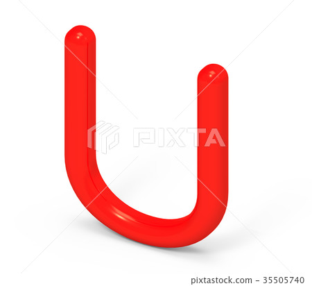3D render red alphabet U 3D render red alphabet U 35505740