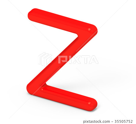3D render red alphabet Z 35505752