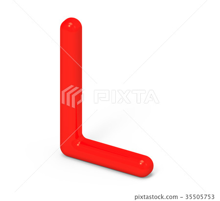 3D render red alphabet L 3D render red alphabet L 35505753