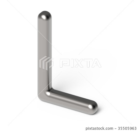 3D render metallic alphabet L 3D render metallic alphabet L 35505963