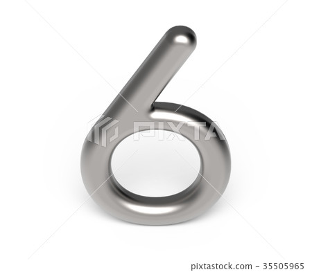 3D render metallic number 6 3D render metallic number 6 35505965