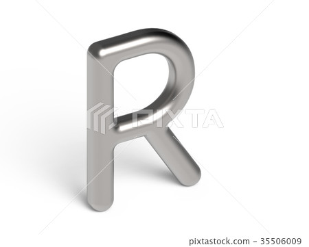 3D render metallic alphabet R 35506009