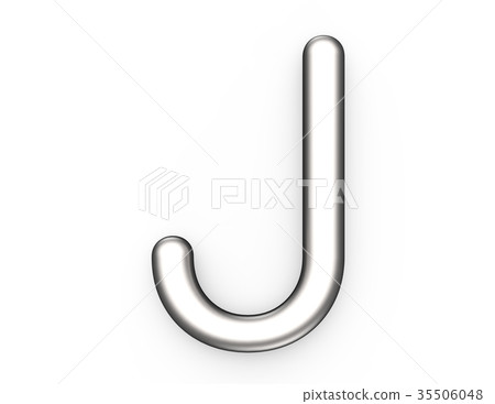 3D render metallic alphabet J 3D render metallic alphabet J 35506048