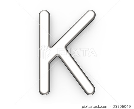 3D render metallic alphabet K 35506049