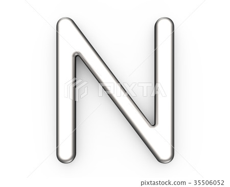 3D render metallic alphabet N 35506052
