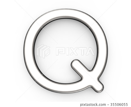 3D render metallic alphabet Q 3D render metallic alphabet Q 35506055