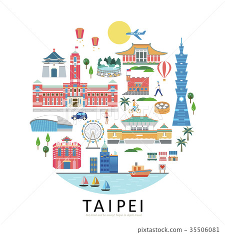 Taipei landmarks collection 35506081