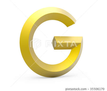 3D render golden beveled alphabet G 3D render golden beveled alphabet G 35506170
