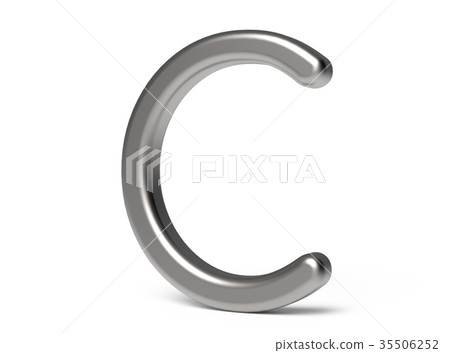 3D render metallic alphabet C 3D render metallic alphabet C 35506252