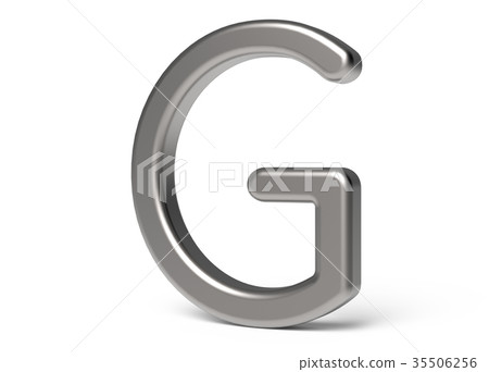 3D render metallic alphabet G 35506256
