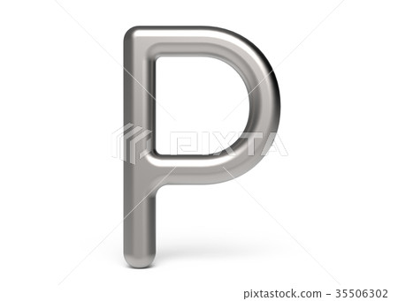 3D render metallic alphabet P 3D render metallic alphabet P 35506302