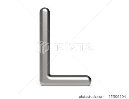 3D render metallic alphabet L 35506304