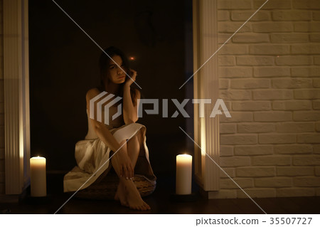 Girl candles divination romantic magic Girl candles divination romantic magic 35507727