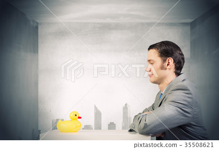 Businessman with duck 35508621