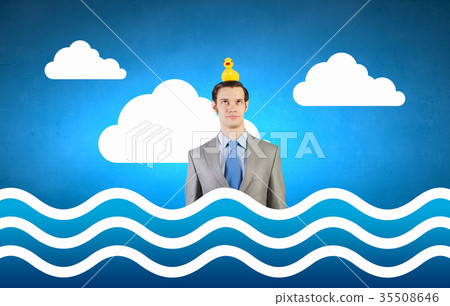 Businessman with duck 35508646