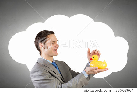 Businessman with duck 35508664