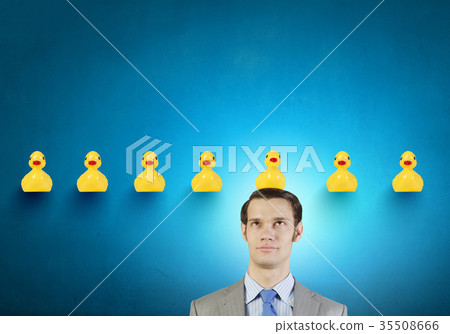 Businessman with duck Businessman with duck 35508666