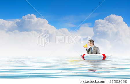 Businessman with duck Businessman with duck 35508668