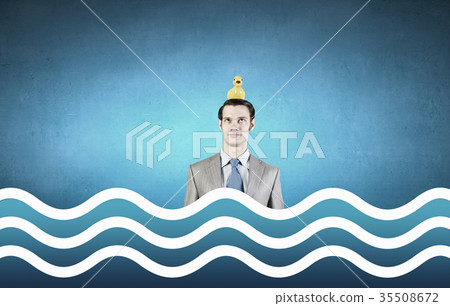 Businessman with duck 35508672