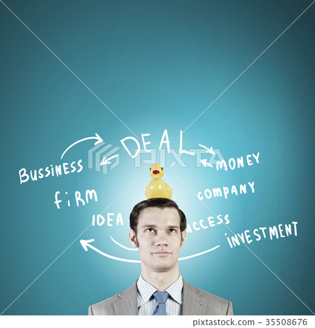 Businessman with duck Businessman with duck 35508676