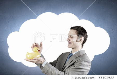 Businessman with duck 35508688