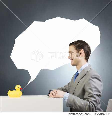 Businessman with duck 35508719