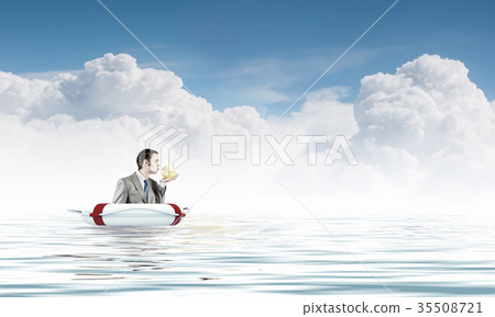 Businessman with duck 35508721