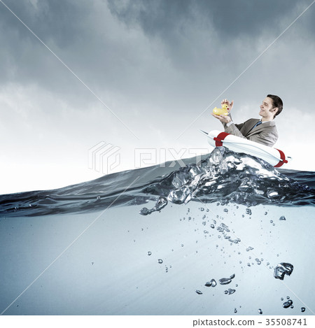 Businessman with duck 35508741