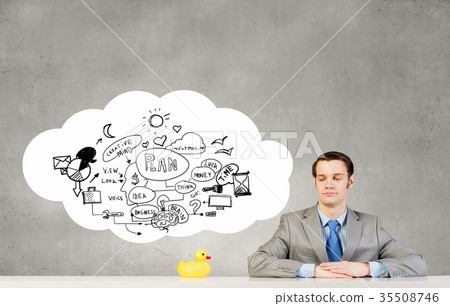 Businessman with duck 35508746