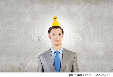Businessman with duck 35508752