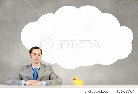 Businessman with duck 35508764