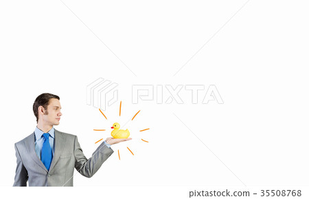 Businessman with duck 35508768