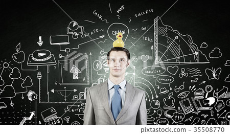 Businessman with duck 35508770