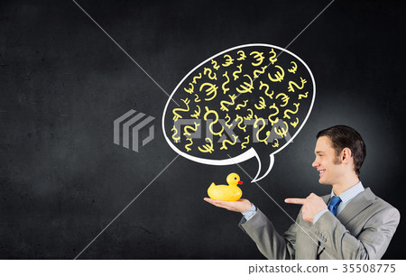 Businessman with duck 35508775