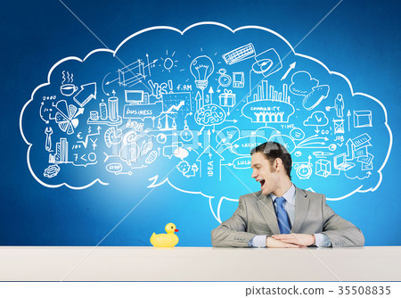 Businessman with duck 35508835