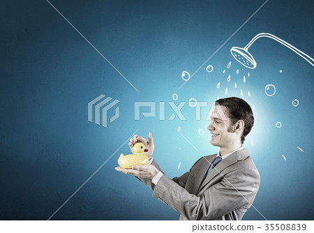 Businessman with duck 35508839