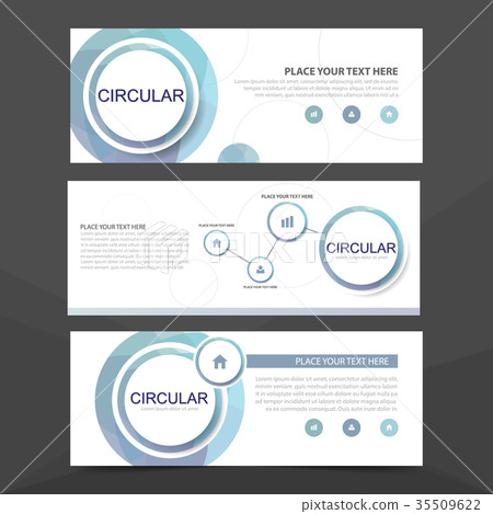 Blue circle corporate business banner template 35509622