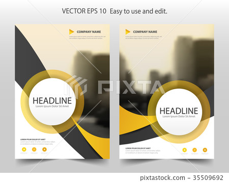 Yellow curve circle Brochure flyer annual template Yellow curve circle Brochure flyer annual template 35509692