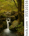 Yellow leaves and waterfall 35510156