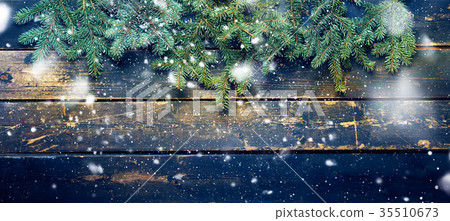 Holiday Banner Green Christmas Natural Fir Spruce 35510673