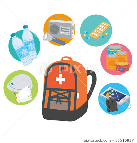 Emergency carry out bag disaster prevention goods illustration 35510937
