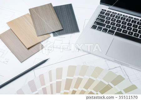 material samples on architectural drawings 35511570
