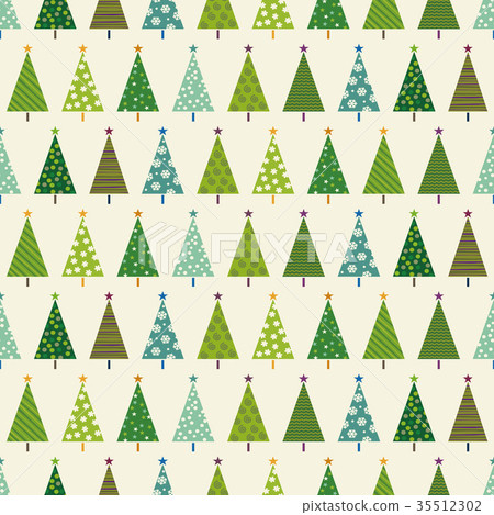 Christmas tree pattern - Stock Illustration [35512302] - PIXTA