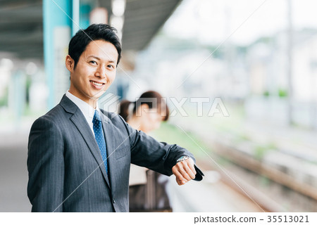 Train move business male photography cooperation Keio Electric Railway Co., Ltd. Train move business male photography cooperation Keio Electric Railway Co., Ltd. 35513021