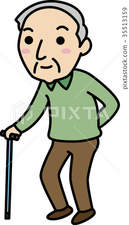 拄著拐杖的爺爺 35513159
