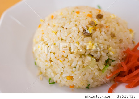 Chinese set meal of fried rice with egg and pickled ginger Chinese set meal of fried rice with egg and pickled ginger 35513433