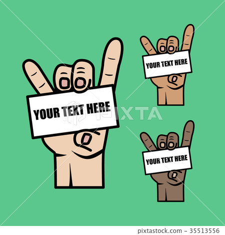 Hand Holding a Blank Card 35513556