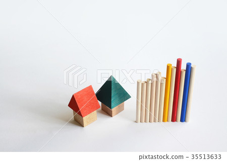 Bar graph solid and house, store Bar graph solid and house, store 35513633