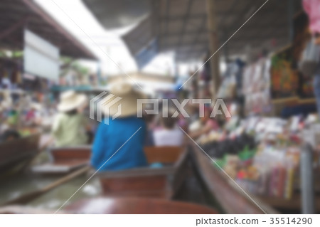 Damnoen Saduak Floating Market blur background  35514290